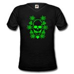 Skull with flowers shirt at the Congleton Shop